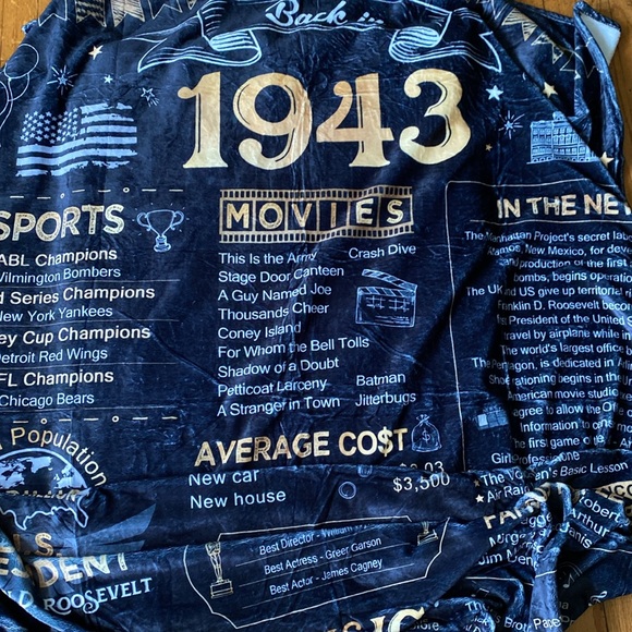 New soft cozy comfortable light throw blanket “Back in 1943”, OS - Picture 6 of 8